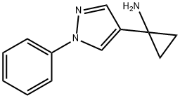 1-(1-苯基-1H-吡唑-4-基)环丙-1-胺,1780767-57-8,结构式