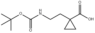 1-(2-((叔丁氧基羰基)氨基)乙基)环丙烷-1-羧酸, 1780876-37-0, 结构式
