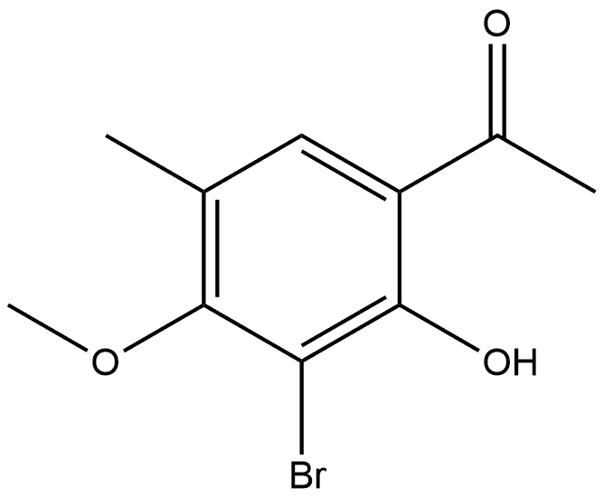 1-(3-Bromo-2-hydroxy-4-methoxy-5-methylphenyl)ethanone 结构式