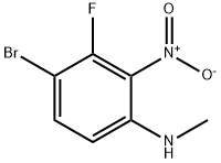 4-溴-3-氟-N-甲基-2-硝基苯胺, 1781259-81-1, 结构式