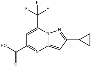 2-环丙基-7-(三氟甲基)吡唑并[1,5-A]嘧啶-5-甲酸, 1781363-93-6, 结构式