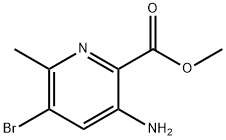 2-Pyridinecarboxylic acid, 3-amino-5-bromo-6-methyl-, methyl ester Struktur