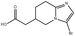2-(3-溴-5,6,7,8-四氢咪唑并[1,2-A]吡啶-6-基)乙酸, 1781439-01-7, 结构式