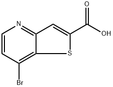 7-溴噻吩并[3,2-B]吡啶-2-羧酸, 1781484-71-6, 结构式