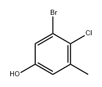3-溴-4-氯-5-甲基苯酚 结构式