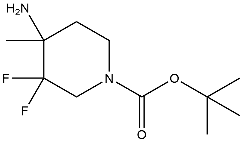 1-Piperidinecarboxylic acid, 4-amino-3,3-difluoro-4-methyl-,1,1-dimethylethyl ester 结构式