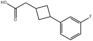 Cyclobutaneacetic acid, 3-(3-fluorophenyl)- Structure
