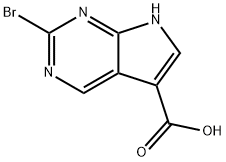 7H-Pyrrolo[2,3-d]pyrimidine-5-carboxylic acid, 2-bromo- Structure