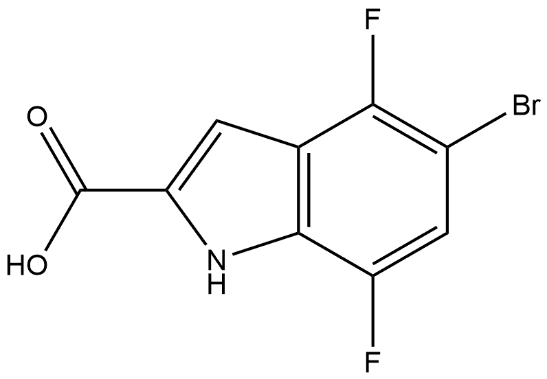 5-bromo-4,7-difluoro-1H-indole-2-carboxylic acid 化学構造式