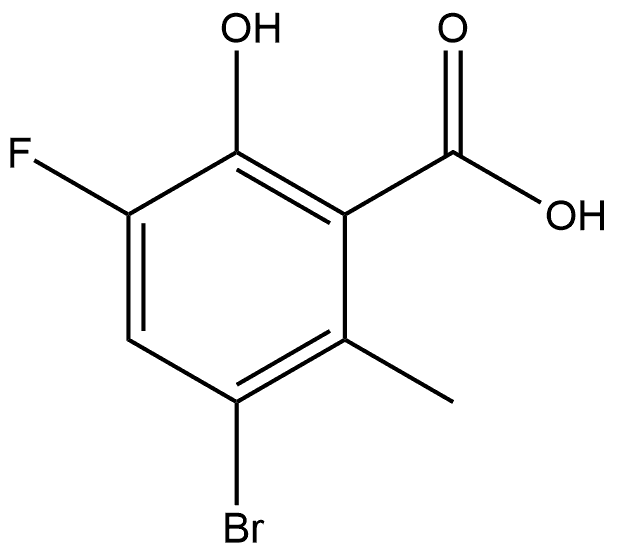 3-Bromo-5-fluoro-6-hydroxy-2-methylbenzoic acid 结构式