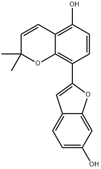 2H-1-Benzopyran-5-ol, 8-(6-hydroxy-2-benzofuranyl)-2,2-dimethyl- Structure