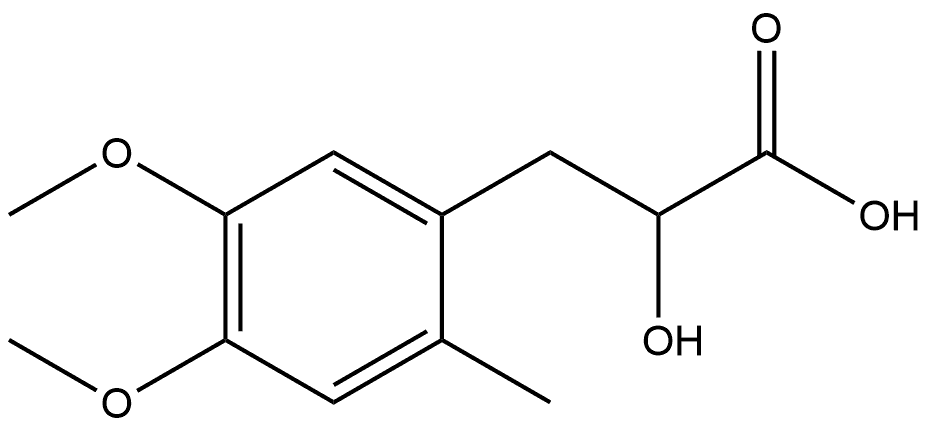 3-(4,5-二甲氧基-2-甲基苯基)-2-羟基丙酸,1783596-00-8,结构式