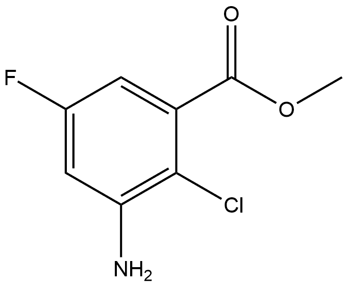 3-氨基-2-氯-5-氟苯甲酸甲酯, 1783740-34-0, 结构式