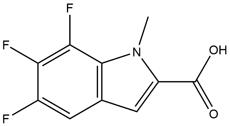 5,6,7-三氟-1-甲基吲哚-2-甲酸,1783947-33-0,结构式