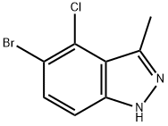 5-bromo-4-chloro-3-methyl-1H-indazole 结构式