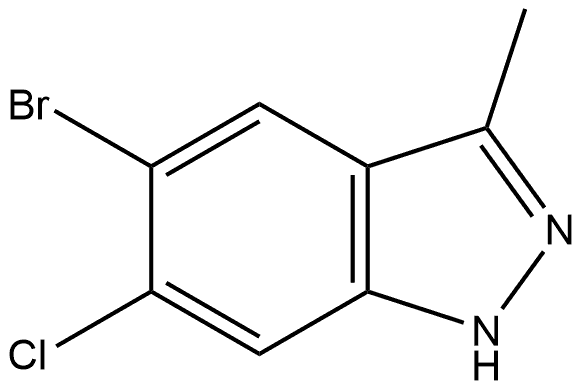 5-Bromo-6-chloro-3-methyl-1H-indazole 结构式