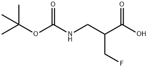 Propanoic acid, 3-[[(1,1-dimethylethoxy)carbonyl]amino]-2-(fluoromethyl)- Struktur
