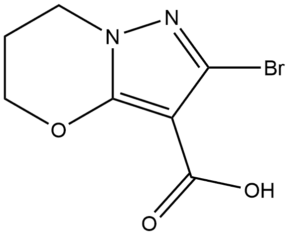 2-Bromo-6,7-dihydro-5H-pyrazolo[5,1-b][1,3]oxazine-3-carboxylic acid Struktur