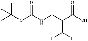 2-(((tert-butoxycarbonyl)amino)methyl)-3,3-difluoropropanoic acid Struktur