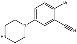 2-bromo-5-(piperazin-1-yl)benzonitrile Structure
