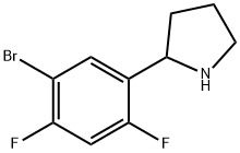 2-(5-bromo-2,4-difluorophenyl)pyrrolidine Struktur