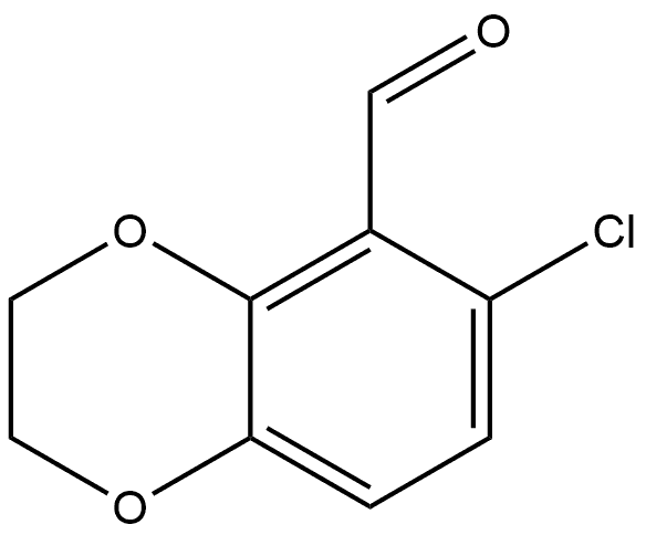 6-chloro-2,3-dihydrobenzo[b][1,4]dioxine-5-carbaldehyde Struktur