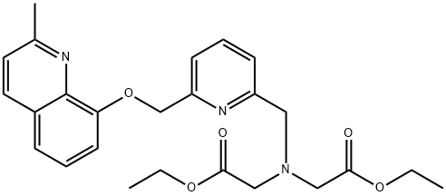 diethyl 2,2'-(((6-(((2-methylquinolin-8-yl)oxy)methyl)pyridin-2-yl)methyl)azanediyl)diacetate 结构式