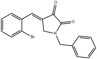 (E)-1-苄基-4-(2-溴亚苄基)吡咯烷-2,3-二酮,1787295-50-4,结构式