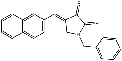 (E)-1-苄基-4-(萘-2-基亚甲基)吡咯烷-2,3-二酮 结构式