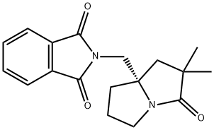 1H-Isoindole-1,3(2H)-dione, 2-[[(7aS)-tetrahydro-2,2-dimethyl-3-oxo-1H-pyrrolizin-7a(5H)-yl]methyl]- 结构式