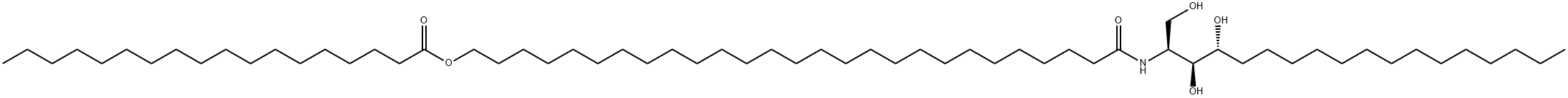 Octadecanoic acid, 27-[[(1S,2S,3R)-2,3-dihydroxy-1-(hydroxymethyl)heptadecyl]amino]-27-oxoheptacosyl ester Structure