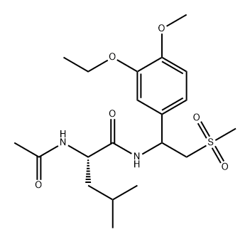 Pentanamide, 2-(acetylamino)-N-[1-(3-ethoxy-4-methoxyphenyl)-2-(methylsulfonyl)ethyl]-4-methyl-, (2S)- Structure