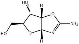 (3aR,5S,6S,6aS)-2-amino-5-(hydroxymethyl)-3a,5,6,6a-tetrahydrofuro[2,3-d]oxazol-6-ol 结构式