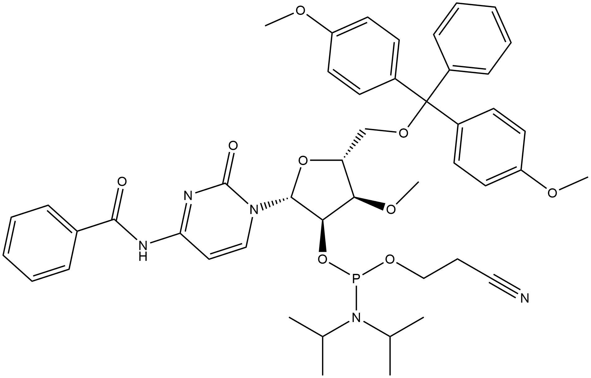 3'-O-Me-C(Bz)-2'-phosphoramidite Structure