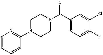 1-(3-chloro-4-fluorobenzoyl)-4-(pyridin-2-yl)pipera
zine 结构式