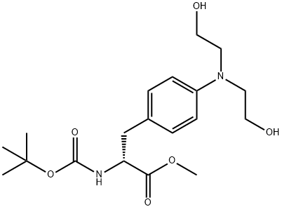 D-Phenylalanine, 4-[bis(2-hydroxyethyl)amino]-N-[(1,1-dimethylethoxy)carbonyl]-, methyl ester Structure