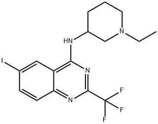 4-Quinazolinamine, N-(1-ethyl-3-piperidinyl)-6-iodo-2-(trifluoromethyl)- Structure