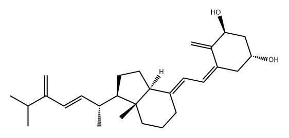1,3-Cyclohexanediol, 5-[(2E)-2-[(1R,3aS,7aR)-1-[(1R,2E)-1,5-dimethyl-4-methylene-2-hexen-1-yl]octahydro-7a-methyl-4H-inden-4-ylidene]ethylidene]-4-methylene-, (1R,3S,5Z)- Structure