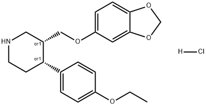 Piperidine, 3-[(1,3-benzodioxol-5-yloxy)methyl]-4-(4-ethoxyphenyl)-, hydrochloride (1:1), (3R,4R)-rel- Struktur