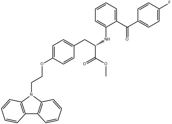 O-[2-(9H-Carbazol-9-yl)ethyl]-N-[2-(4-fluorobenzoyl)phenyl]-L-tyrosine methyl ester Struktur