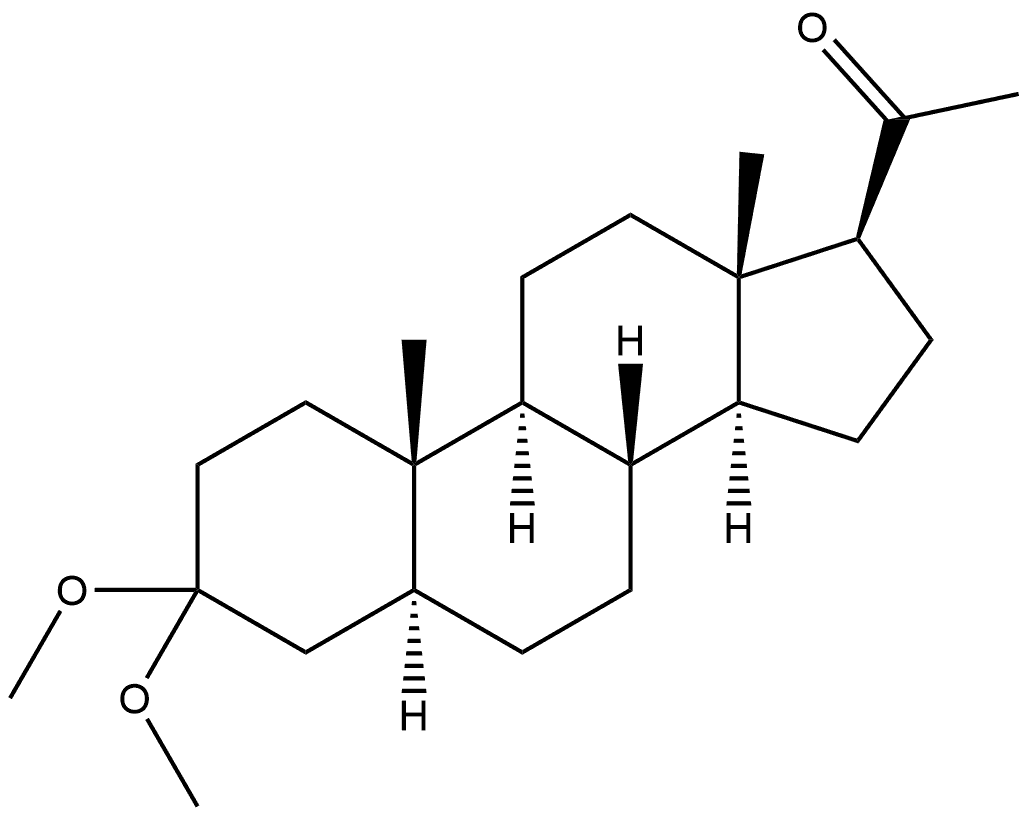 (5Α)-3,3-DIMETHOXY-5Α-PREGNAN-20-ONE, 18003-79-7, 结构式