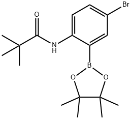 Propanamide, N-[4-bromo-2-(4,4,5,5-tetramethyl-1,3,2-dioxaborolan-2-yl)phenyl]-2,2-dimethyl-,1800546-96-6,结构式
