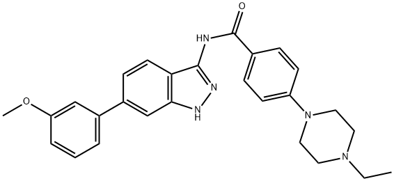 Benzamide, 4-(4-ethyl-1-piperazinyl)-N-[6-(3-methoxyphenyl)-1H-indazol-3-yl]- Struktur
