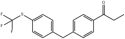 1-Propanone, 1-[4-[[4-[(trifluoromethyl)thio]phenyl]methyl]phenyl]-,1801444-19-8,结构式