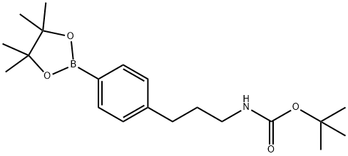 Carbamic acid, N-[3-[4-(4,4,5,5-tetramethyl-1,3,2-dioxaborolan-2-yl)phenyl]propyl]-, 1,1-dimethylethyl ester 结构式