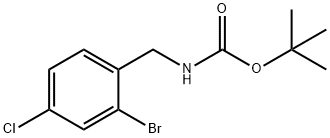 Carbamic acid, N-[(2-bromo-4-chlorophenyl)methyl]-, 1,1-dimethylethyl ester 结构式