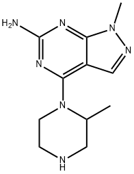 1-methyl-4-(2-methylpiperazin-1-yl)-1H-pyrazolo[3,4-d]pyrimidin-6-amine Structure