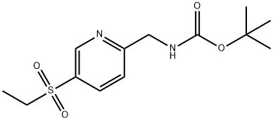 Carbamic acid, N-[[5-(ethylsulfonyl)-2-pyridinyl]methyl]-, 1,1-dimethylethyl ester Structure