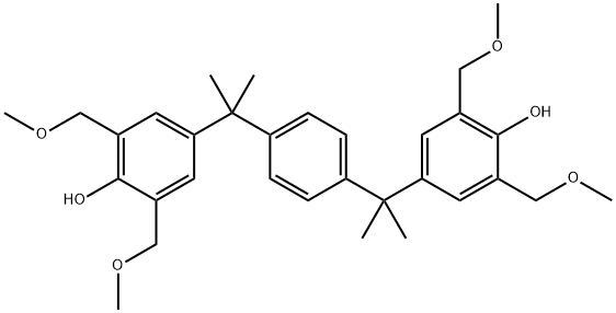 4,4'-(1,4-亚苯基双(丙烷-2,2-二基))双(2,6-双(甲氧基甲基)苯酚) 结构式