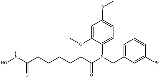 Heptanediamide, N1-[(3-bromophenyl)methyl]-N1-(2,4-dimethoxyphenyl)-N7-hydroxy- Structure